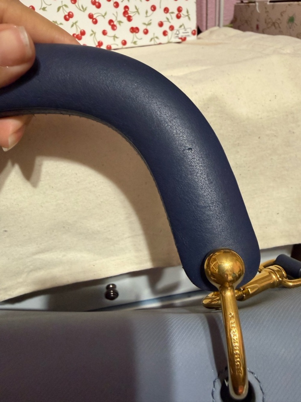 Burberry Medium DK88 Top Handle Bag In Blue - Picture 6 of 16